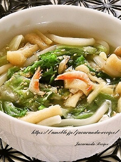 レタスと桜エビの味噌うどん-レシピのメイン写真