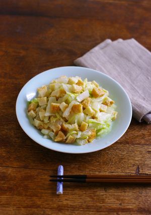 レンジでお弁当にも★白菜と厚揚げの白だし和え-レシピのメイン写真