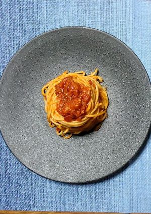 ヨウサマ減塩アゴだしトマトパスタ-レシピのメイン写真