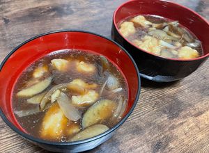 玉ねぎと茄子だけ簡単すいとん-レシピのメイン写真