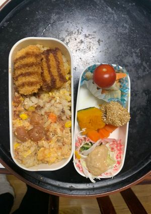 レンジ簡単中華風ビビンバ味炒飯弁当-レシピのメイン写真