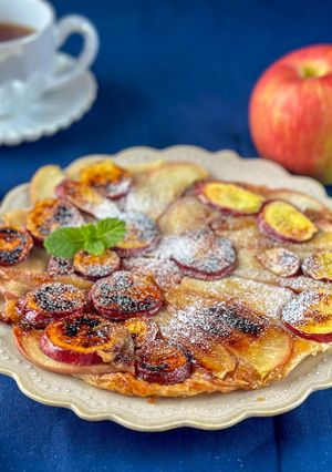 フライパンスイートポテトアップルパイピザ-レシピのメイン写真