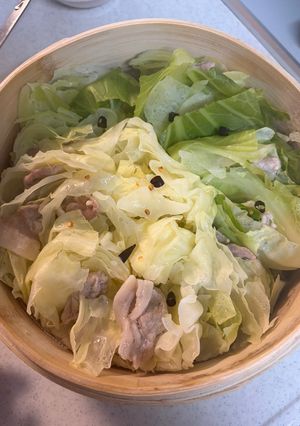 キャベツと豚肉の赤唐辛子せいろ蒸し-レシピのメイン写真