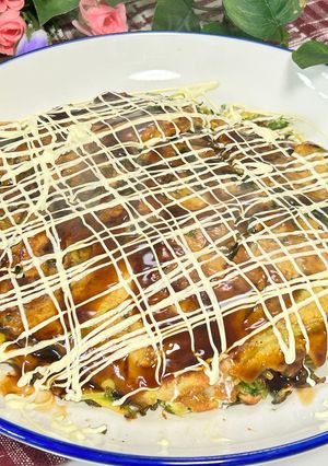節約＆絶品✨ツナと竹輪の豆苗お好み焼き🫓-レシピのメイン写真