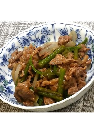 にんにくの芽の牛肉炒め★動画あり★-レシピのメイン写真