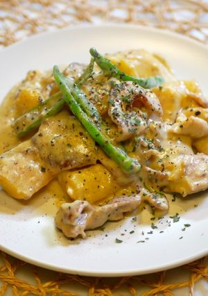 さつまいもと豚肉のカルボナーラ風-レシピのメイン写真