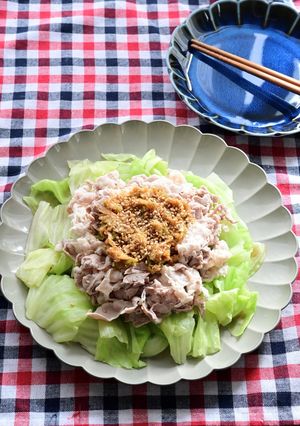 豚しゃぶとゆでキャベツの香味ごまだれがけ-レシピのメイン写真