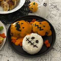 รูปของ フライパンだけでできるハロウィンハンバーグ