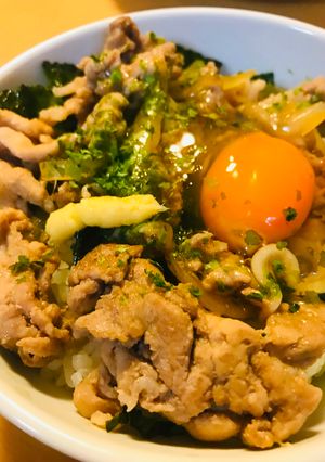 豚こまぎれ肉＆玉ネギのあまから玉子丼-レシピのメイン写真