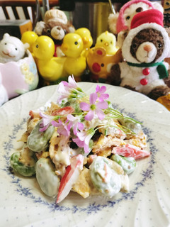 そら豆と鶏肉の粒マスタードマヨサラダ-レシピのメイン写真