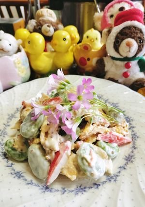 そら豆と鶏肉の粒マスタードマヨサラダ-レシピのメイン写真