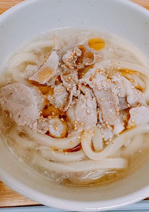 レンジで！豚塩うどん-レシピのメイン写真