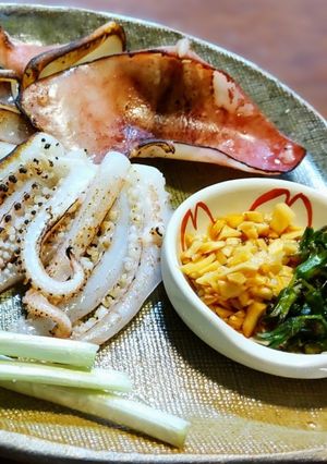 簡単バーナー青梅塩麹漬けイカ島らっきょう-レシピのメイン写真