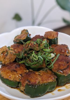 ✨居酒屋風✨ピーマンのタレ焼きつくね-レシピのメイン写真