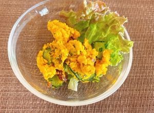 カリカリベーコンの梅風味かぼちゃサラダ-レシピのメイン写真