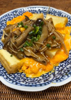 簡単　厚揚げと卵とじのきのこあんかけ-レシピのメイン写真