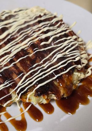 袋の千切りキャベツでお好み焼き-レシピのメイン写真