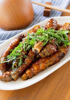 【韓国風☆なすの辛うま肉巻き】ジュワッと美味！-レシピのメイン写真