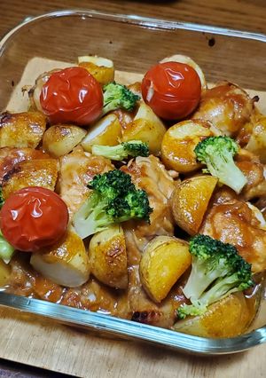 簡単豪華☆手羽元じゃがいものオーブン焼き-レシピのメイン写真