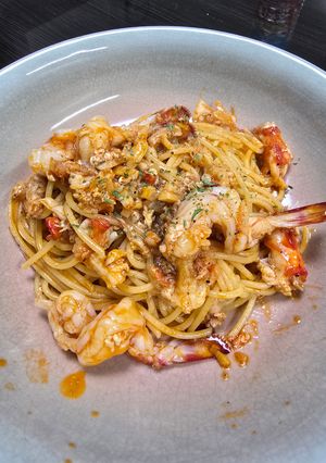 車エビ頭のパスタ-レシピのメイン写真
