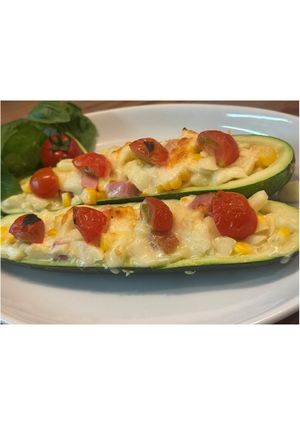 ズッキーニのカラフルボートグリル焼き-レシピのメイン写真