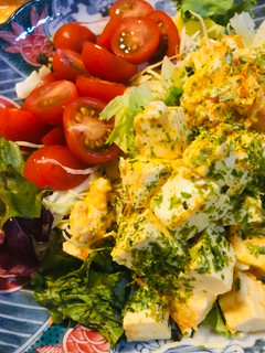 プチトマト&豆腐の玉子焼きのサラダ-レシピのメイン写真