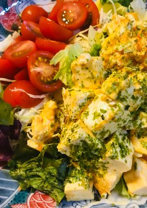 プチトマト＆豆腐の玉子焼きのサラダ-レシピのメイン写真