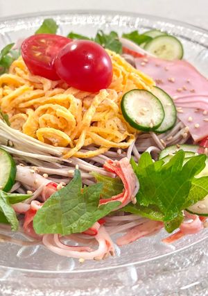 冷やし中華風お蕎麦〜♡！-レシピのメイン写真