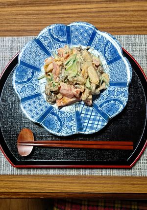 ヨウサマの減塩舞茸の味噌󠄀マヨネーズサラダ-レシピのメイン写真