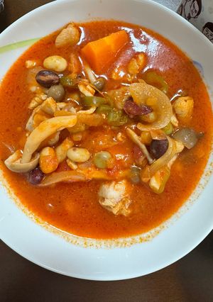 鶏肉といろどり野菜のトマト煮-レシピのメイン写真