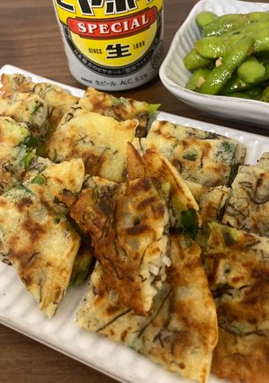 もずくとしらすのニラ玉チヂミ-レシピのメイン写真