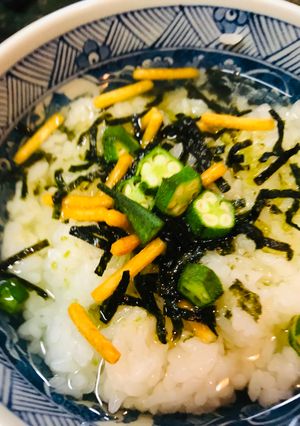 お茶漬けの素●オクラ茶漬け-レシピのメイン写真