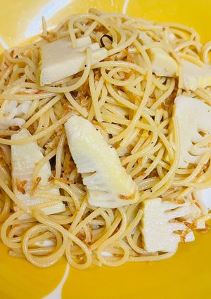旬の竹の子と小エビのペペロンチーノ🍋香り-レシピのメイン写真