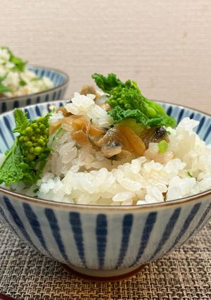 菜の花と浅利の炊き込みご飯!-レシピのメイン写真