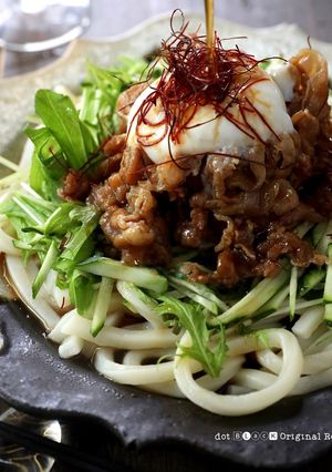 暑い日に★豚コマで作る♬冷たい肉うどん-レシピのメイン写真