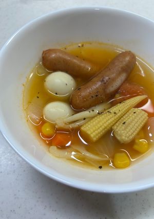 好きな野菜のトマトコンソメスープ-レシピのメイン写真