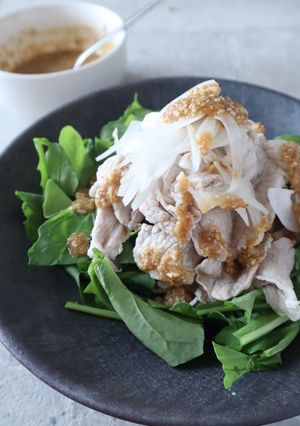 ルッコラの豚しゃぶごま味噌サラダ-レシピのメイン写真