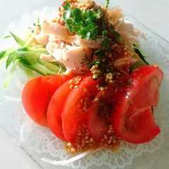 รูปของ 野菜と鶏ささ身で時短♪棒々鶏