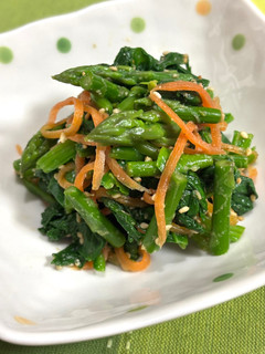 アスパラとほうれん草のごま和え♪-レシピのメイン写真
