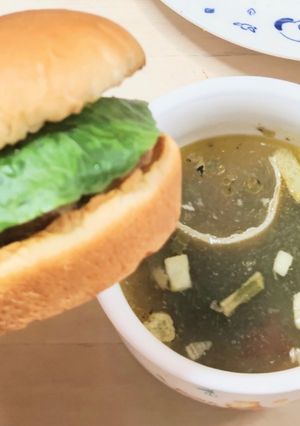 サバ缶のフィッシュバーガー&スープ-レシピのメイン写真