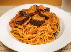 厚切り茄子とベーコンのトマトソースパスタ-レシピのメイン写真