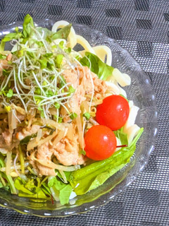 梅風味豚しゃぶサラダうどん-レシピのメイン写真