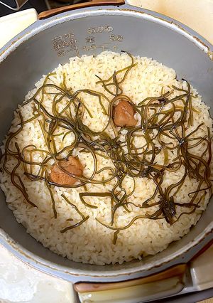 ハチミツ梅干しと塩昆布の炊き込みご飯-レシピのメイン写真