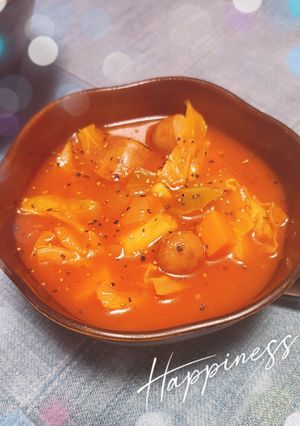 トマトジュースで作るミネストローネ♡-レシピのメイン写真