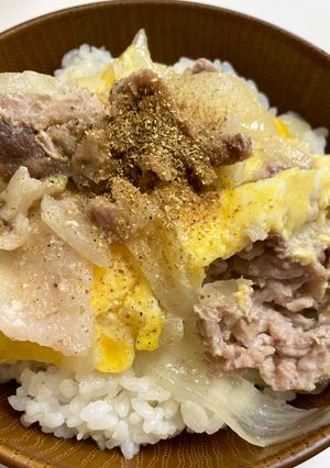 炊飯器で楽に栄養補給！淡い味わい豚卵丼-レシピのメイン写真
