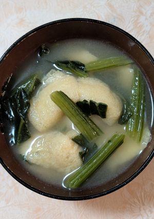 簡単★ほうれん草と油揚げのお味噌󠄀汁-レシピのメイン写真