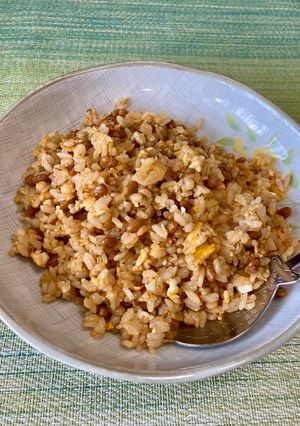 息子こだわりのキムチ納豆炒飯♪-レシピのメイン写真