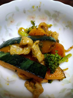 かぼちゃと鶏皮炒め-レシピのメイン写真