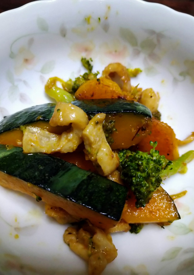 かぼちゃと鶏皮炒め-レシピのメイン写真