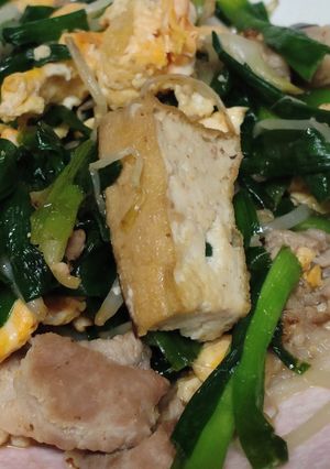 ご飯メモ♪厚揚げ豚バラニラ炒め-レシピのメイン写真